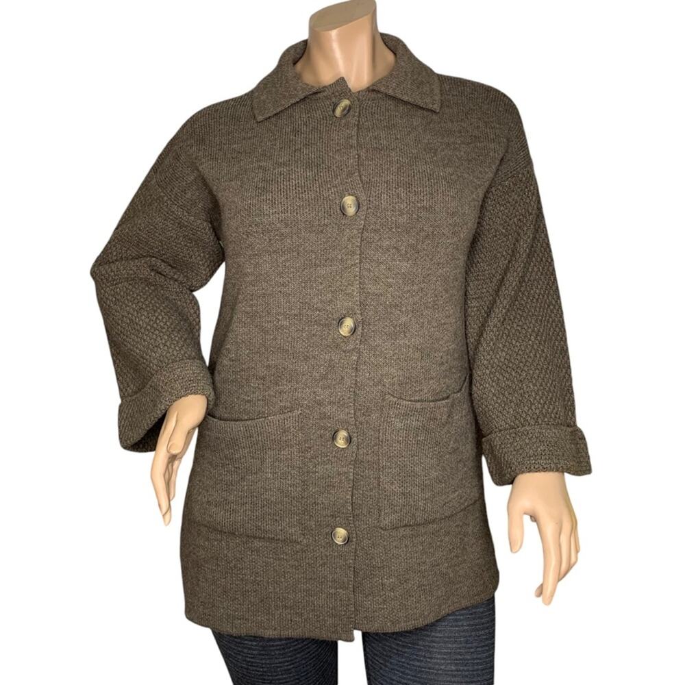 Giovanna Tricot Open Front Cardigan Bell Sleeve Made in Italy Size L
